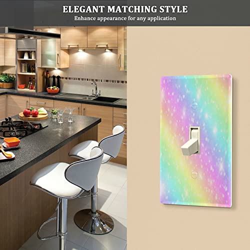 Eionryn Unicorn Galaxy Rainbow Pastel Toggle Switch Wall Plate Bright Candy Sky Switch Cover Electrical Outlet Covers 1 Gang Home Decor H4.53 xL2.76 inch - Image 2