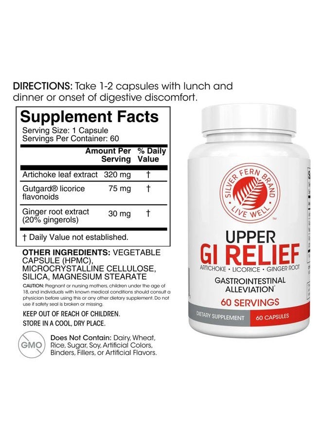 Silver Fern GI Relief - Natural Herbal Supplement - Reduce Gastrointestinal Discomfort, Acid Indigestion, Heartburn & More… (2 Bottle - 120 Capsules - 60 Day Supply) - Image 2