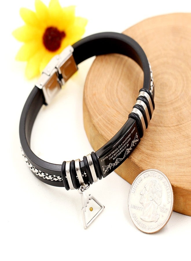 Uloveido Stainless Steel Mustard Seed and Mountain religious Bracelet Engraving Faith Small AS A Mustard Seed Can Move Mountains Matthew 17:20 - Image 5