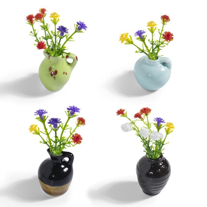 MINI VASE MAGNETS FOR FRIDGE CUTE MAGNETIC CERAMIC VASES FOR REFRIGERATOR KITCHEN LOCKER OFFICE 4 PACK