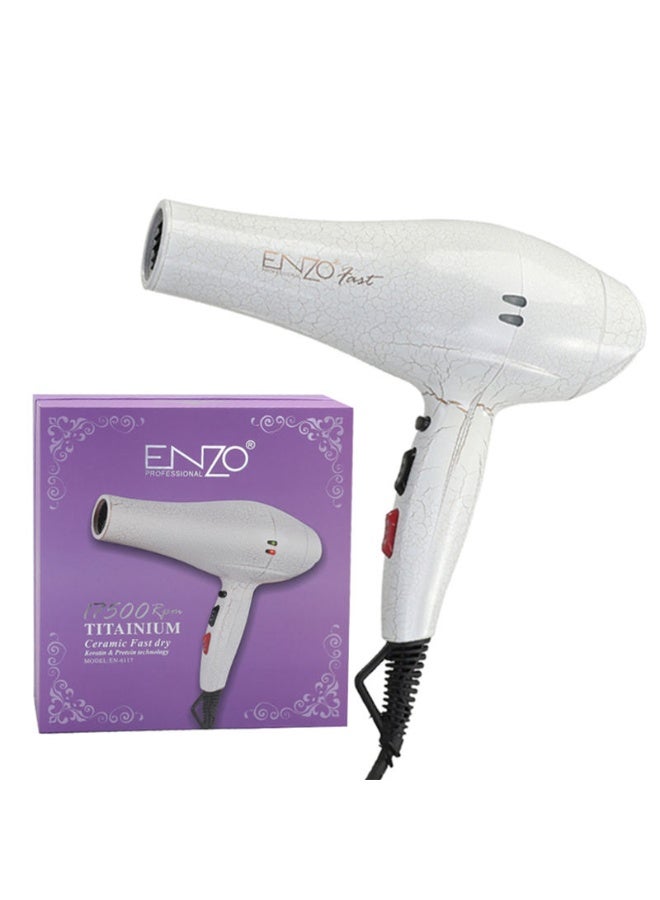 ENZO مجفف الشعر المحترف ENZO EN-6117 – 7500 واط عالي القوة، تقنية أيونية، 3 إعدادات حرارة، 2 إعدادات سرعة، مع فوهة مركزة وموزع - النسخة الدولية - Image 1