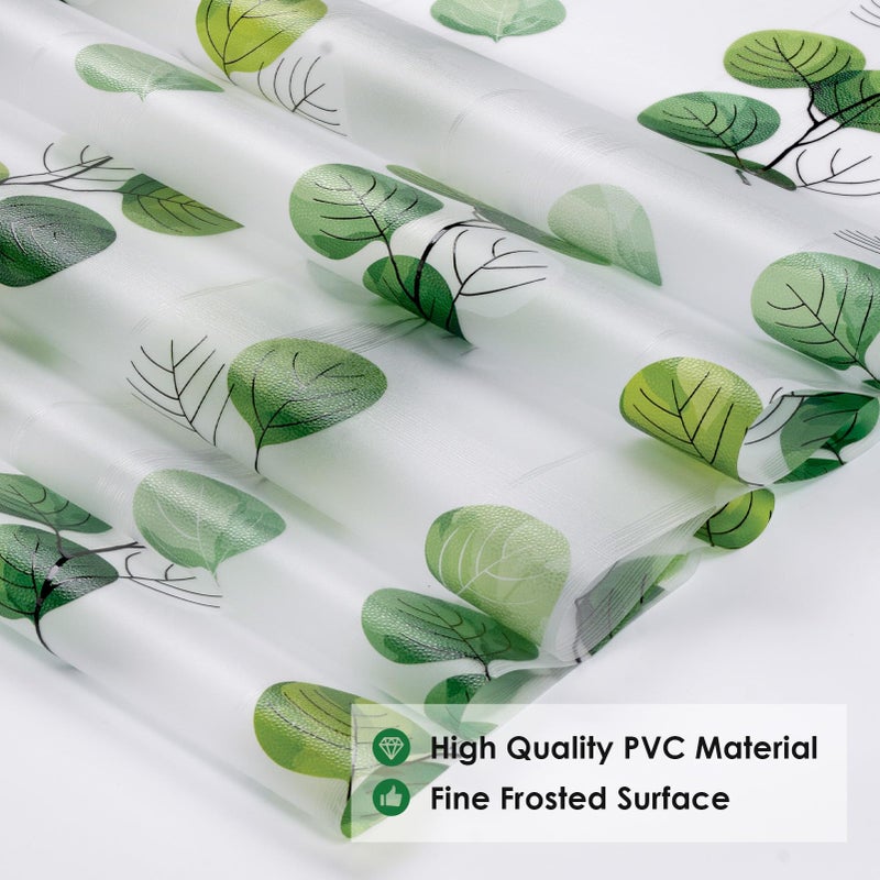 DKTIE Eucalyptus Leaves Stained Glass Window Film with Installation Tools, INS Style Window Privacy Film Decorative, Nordic Style for Home Decor (S541, 17.7'' x 78.7'') - Image 3