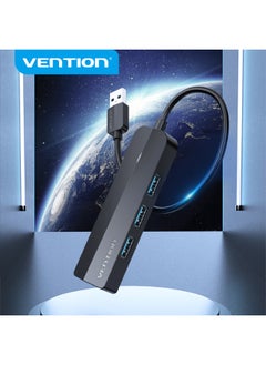 فينشن موزع USB 3.0 بثلاثة منافذ من VENTION مع محول جيجابت إيثرنت 0.15 متر أسود، رقم الموديل CHNBB  - Image 2