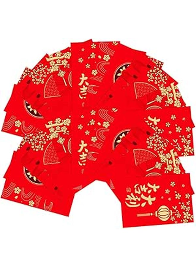 36pcs Chinese Red Envelopes Foil Stamped Luck Money Bags For Lunar New Year Celebration - Image 1
