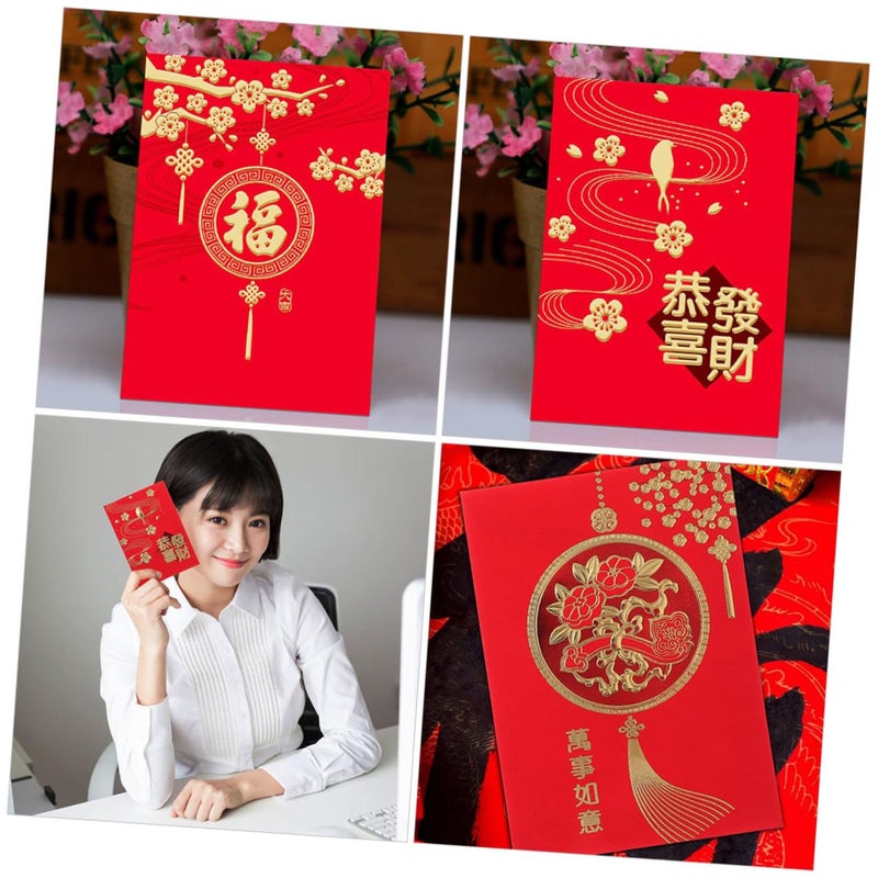 36pcs Chinese Red Envelopes Foil Stamped Luck Money Bags For Lunar New Year Celebration - Image 4