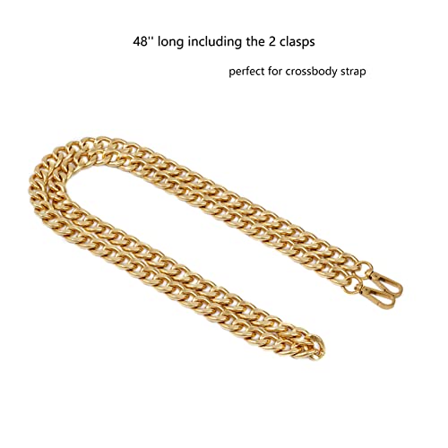 Xiazw Medium Size Fabulous Metal Shoulder Crossbody Purse Strap Replacement Bag Chain Accessories (48‘’, Antique Gold) - Image 2