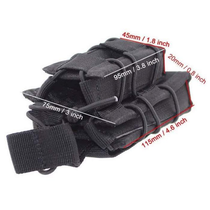 Tactical Dual Pouch Vest MOLLE Accessory Bag Black 