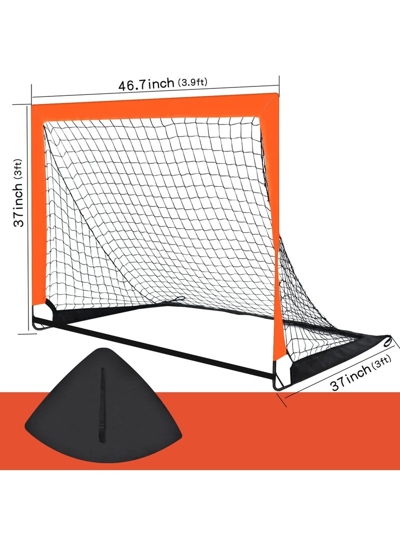 كيو 1 حزمة 120 سم × 90 سم حجم أهداف كرة القدم للأطفال المحمولة للفناء الخلفي ، أهداف كرة القدم المنبثقة في الأماكن الداخلية والخارجية ، البرتقالي - Image 2