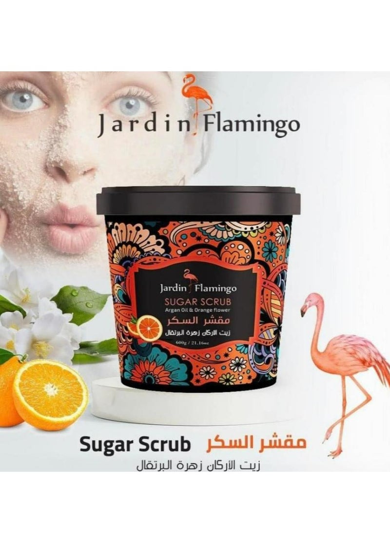 Jardin Flamingo - Garden Flamingo Sugar Scrub with Argan Oil and Orange Blossom 600g - Image 1