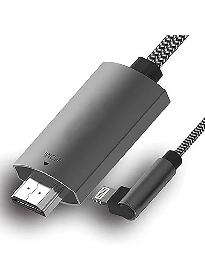 Lightning HDTV Adapter / iPhone Lightning Adapter / Phone Screen Mirroring Adapter / Charging and Display Adapter / Plug-and-Play Lightning Adapter - Black - Image 1