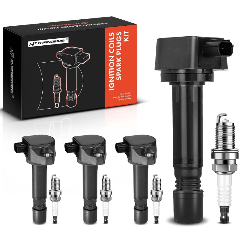 A-Premium Set of 4 Ignition Coil Pack and Iridium Spark Plugs Compatible with Honda Civic 2006-2011 L4 1.8L - Image 1