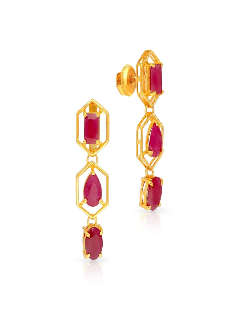 Malabar Gold and Diamonds 22 Carat 916 Purity Precia Gemstone Earrings PRGGEN317ER1Y  - Image 1