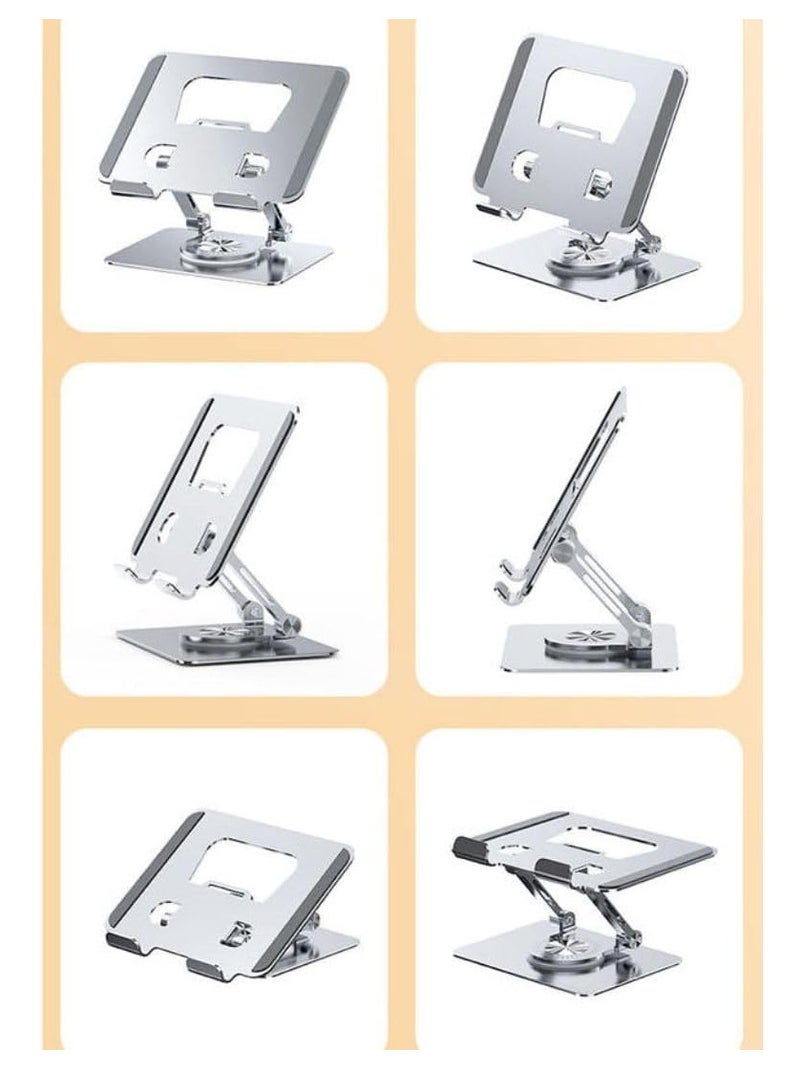 360 Degree Rotating Adjustable Tablet Stand Holder for Drawing Compatible with iPad Pro-Air-Mini and More Aluminum Grey - Image 3