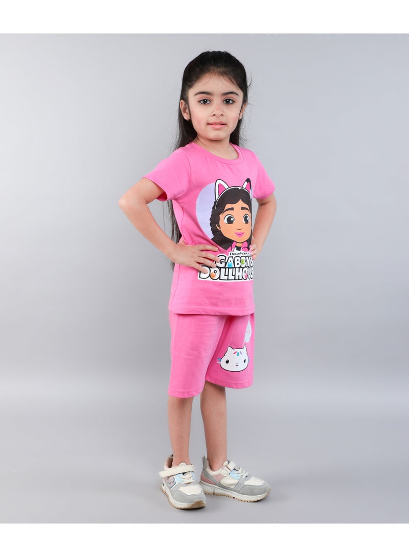 غابيز دول هاوس بيت الدمى غابي - طقم قصير الأكمام وشورت للبنات - Image 4