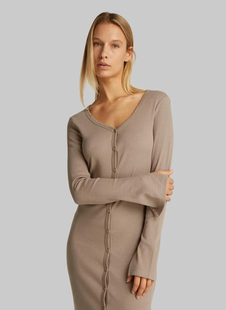 Calvin Klein Jeans Ribbed Button-Up Dress