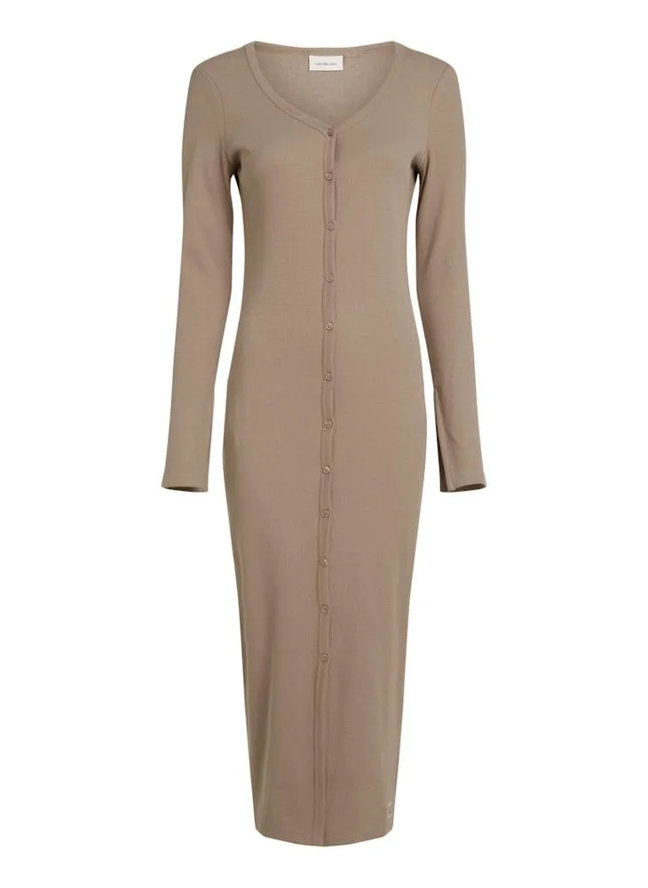 Calvin Klein Jeans Ribbed Button-Up Dress