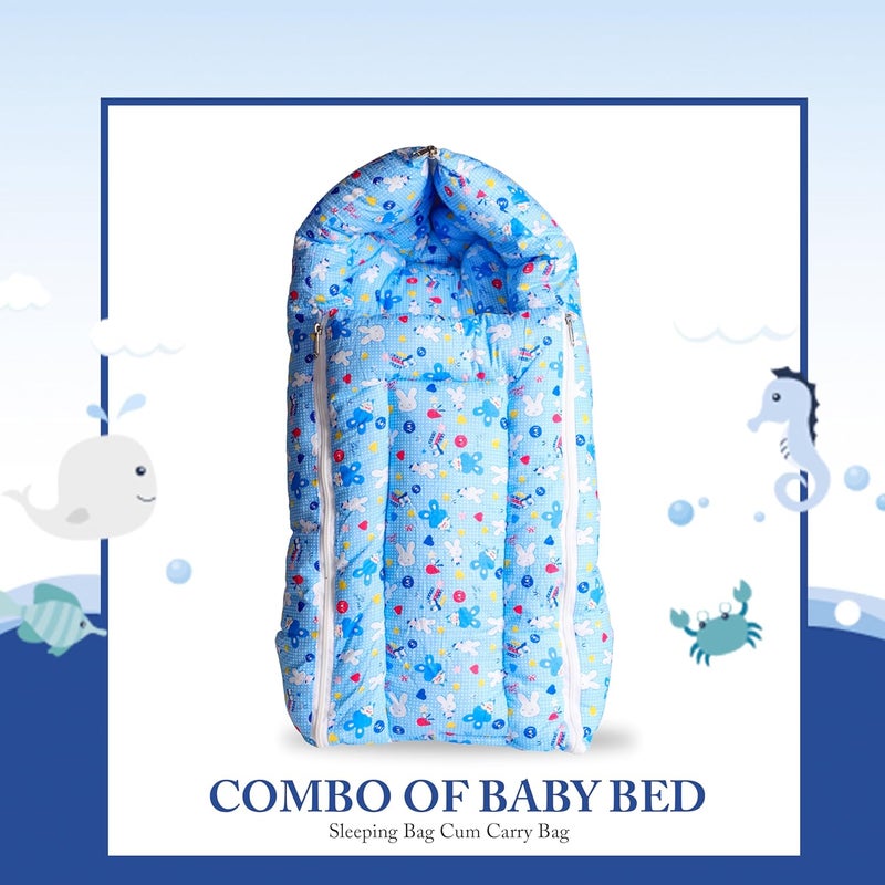 Steelbird Steelbird KoKo Combo of Baby Sleeping Bag with Bed Set 2 Pcs Bedding Set for Baby 06 Months Blue - Image 2