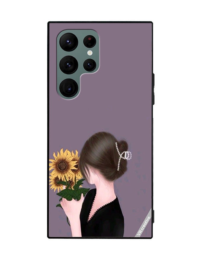 VR CREATIVE Protective Case Cover For Samsung Galaxy S22 Ultra 5G Sunflower Design Multicolour - Image 1