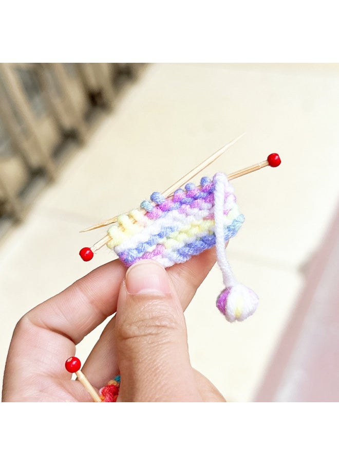 Generic - 1:12 Dollhouse Dollhouse Miniature Mini Artificial Wool Props Diy Accessories Knitted Sweater Wool Ball-Color:One Red And Blue Gradient Color (needle Length 4cm ) - Image 1