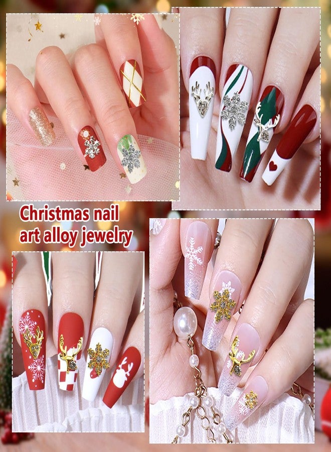 DANNEASY 40pcs 3D Snowflake Nail Charms for Christmas Gold & Silver Winter Nail Jewels Rhinestones Gem 3D Charms for Nails Metal Studs Nail Art Decorations for Manicure Design - Image 5