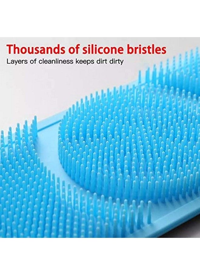 Afflatus - Silicone Back Scrubber Bath Brush Washer For Dead Skin Removal Mens Womens Double Side Brush Belt For Shower Exfoliating Belt Easy To Clean Lathers Well (Multicolor) (Body Scrubber) (Belt) - Image 1
