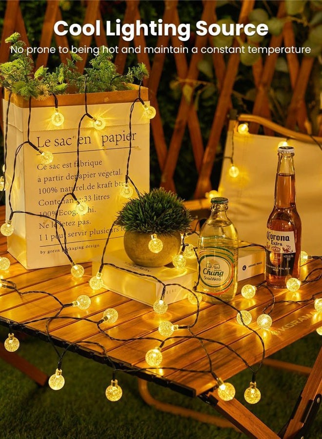 Brightown أضواء شريطية شمسية خارجية مقاومة للماء، عبوة 2 تحتوي على 60 LED بطول 36.5 قدم لكل منها، أضواء فناء تعمل بالطاقة الشمسية مع 8 أوضاع إضاءة لتزيين الحديقة والفناء وحفلات الزفاف (أبيض دافئ) - Image 4