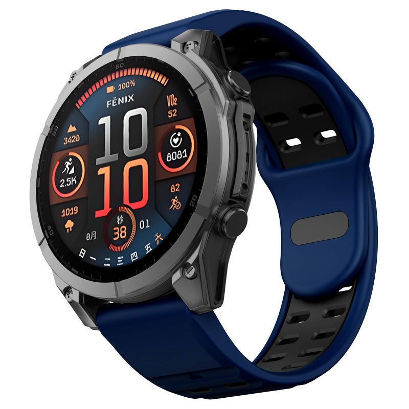 MYSNBKN MYSNBKN 22mm Quick Fit Strap for Garmin Fenix 7/Fenix 7 Pro/Fenix 6/Fenix 6 Pro/Fenix 5/EPIX Gen2, Soft Silicone Replacement Band for Garmin Forerunner 935/945/955/965/Approach S62, 22MM, Silicone  - Image 1