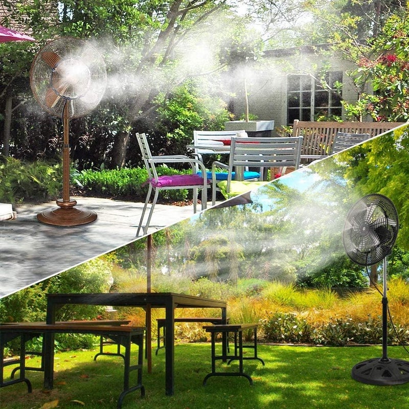 LANDGARDEN Outdoor Misting Fan Kit for a Cool Patio Breeze,Water Mister Spray for Cooling Outdoor,32FT (10M) Misting Line + 5 Brass Mist Nozzles + a Brass Adapter(3/4) Fit to Any Outdoor Fan - Image 5