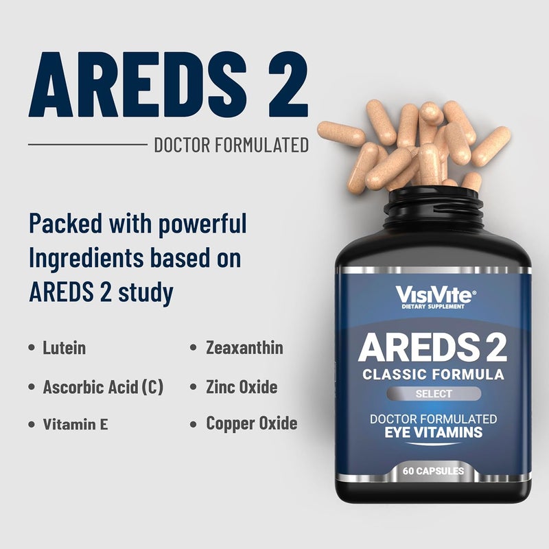 VisiVite AREDS 2 Select Eye Vitamins for Macular Support  Vitamins for Eyes with Zeaxanthin Plus Lutein Macular Supplement  Premium Macular Health Formula  Eye Supplements for Adults  60 Capsules - Image 2