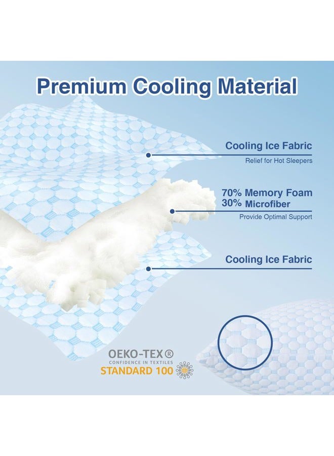 Favocama Cooling Pillow for Sleeping, Shredded Memory Foam Pillows King Size Set of 2, Double Sided Cooling Bed Pillows for Hot Sleepers, Side Back and Stomach Sleepers - Image 4