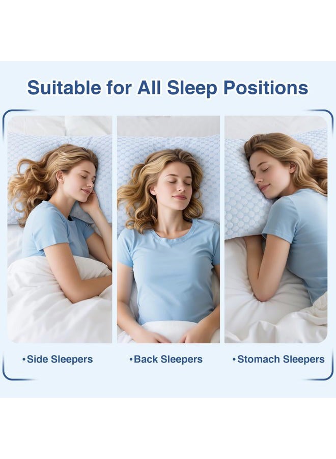 Favocama Cooling Pillow for Sleeping, Shredded Memory Foam Pillows King Size Set of 2, Double Sided Cooling Bed Pillows for Hot Sleepers, Side Back and Stomach Sleepers - Image 5