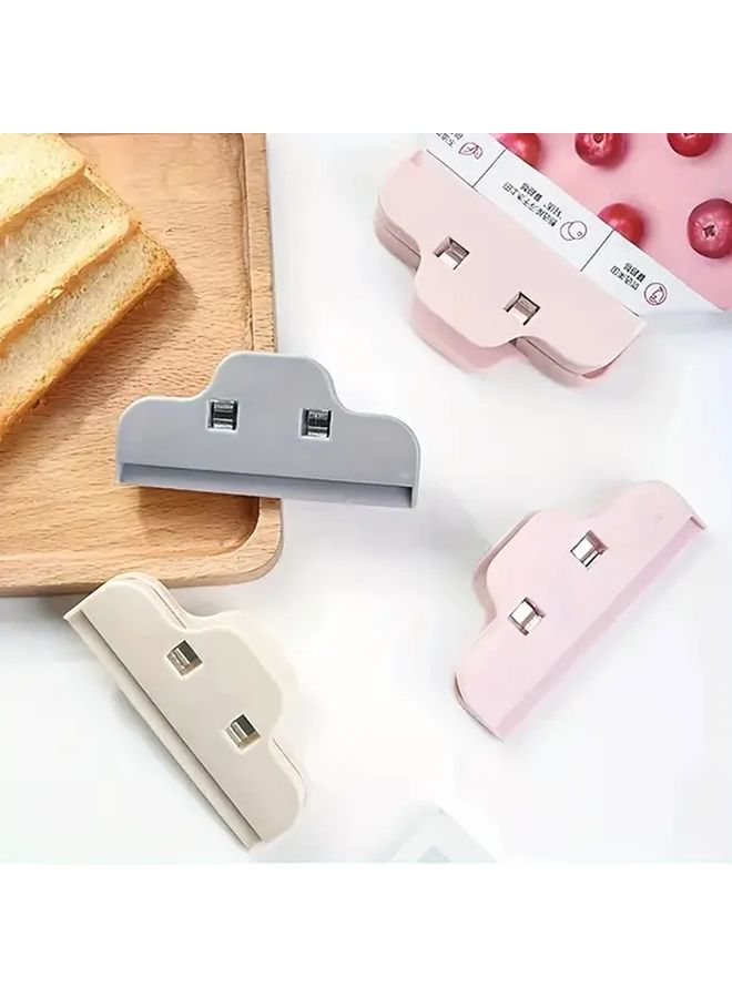 Beige Food Bag Sealing Clips 2 Pack Kitchen Snack Storage Clips - Image 1