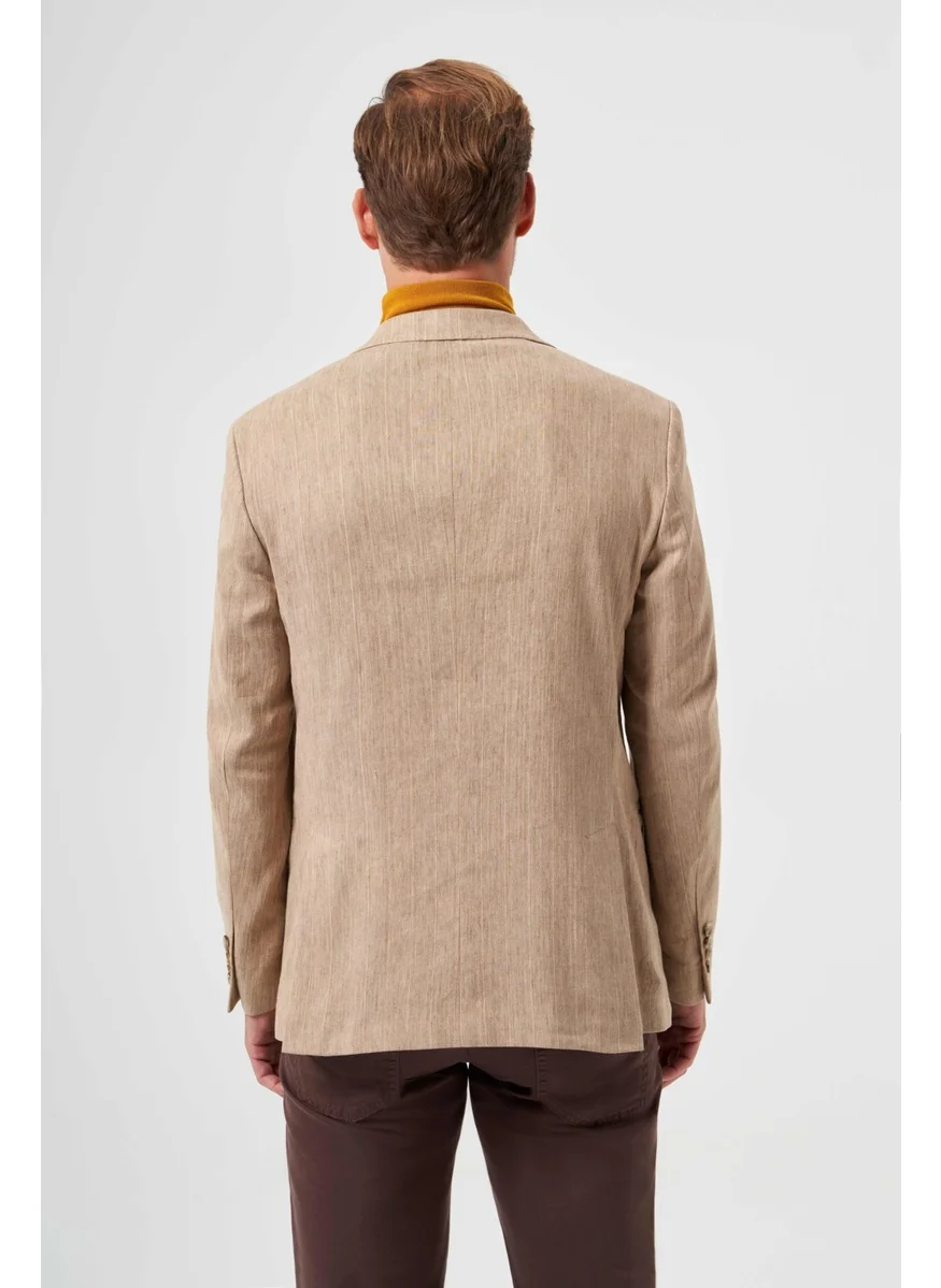 Bisse Men's 6 Drop Double Breasted Jacket Camel PCK22Y22125_D20