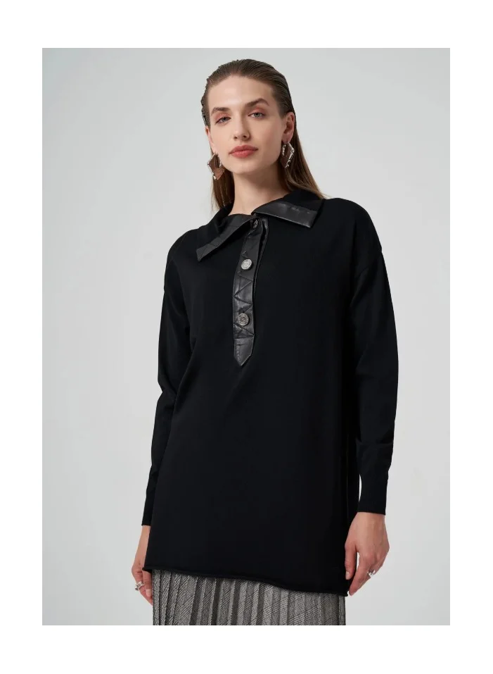 MissWhence High-Neck Tunic - Black
