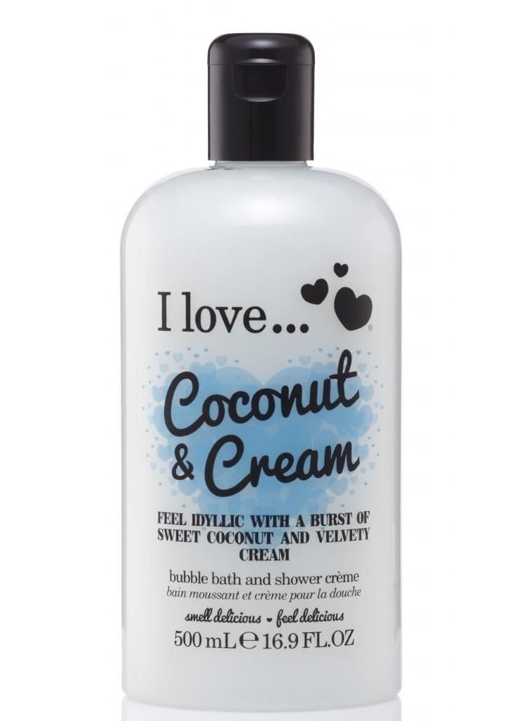 i love love - I Love love Coconut and Cream Bath and Shower Cream  Hydrating Body Wash and Bubble Bath  With Natural Fruit Extracts and Provitamin B5169 oz - Image 1