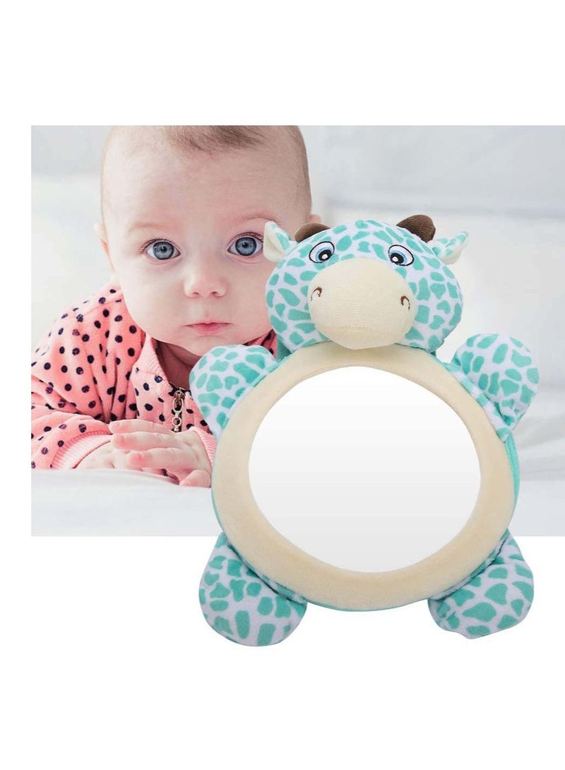Y&D Baby Car Mirror, Shatterproof Rear Facing Backseat Mirror Educational Plush Cartoon Animal Toy on Board Sign Watch Infant in Back Seat While Driving GiftFit to Most Vehicles - Image 3