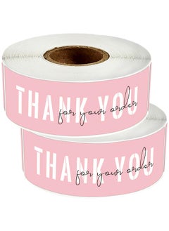 Depend Thank You For Your Order Stickers, Pink Thank You Stickers Small Business, Eye-Catching Design, Packaging For Small Business, Order, Decoration, Gifts, 2 Rolls With 240 Labels (Pink)  - Image 1