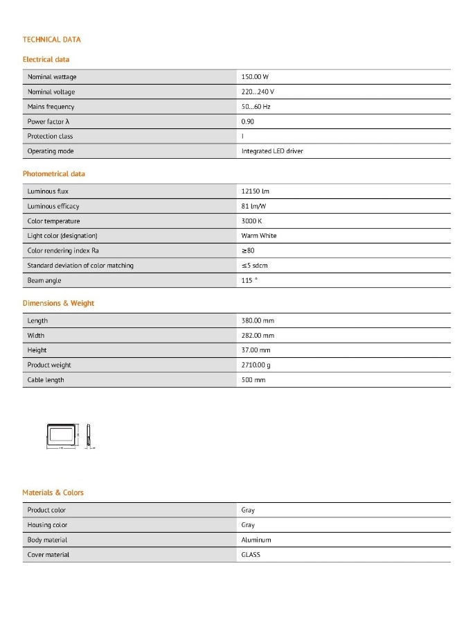 LEDVANCE ضوء الفيض ECO LED من LEDvance بقوة 150 واط أبيض بارد، LEDv-Eco-Fl-150W-Cw  - Image 5