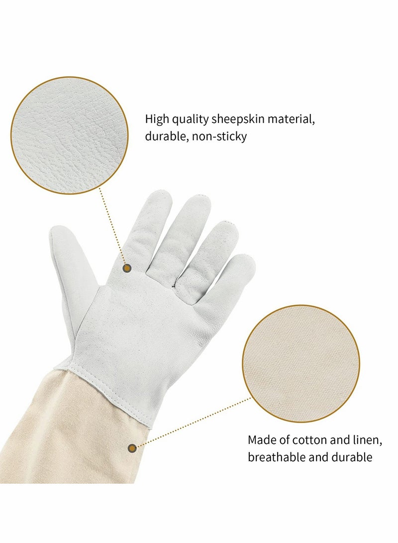 Barakah Beekeeping Gloves Goatskin Large Protective Gloves, for Beekeeper 50CM with Vented Sleeves - Image 3