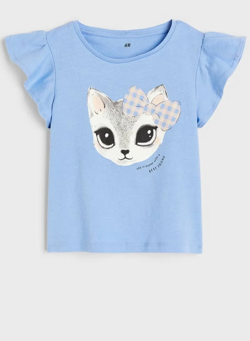 H&M Kids Cat Print Top