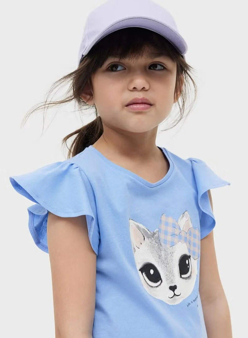 H&M Kids Cat Print Top