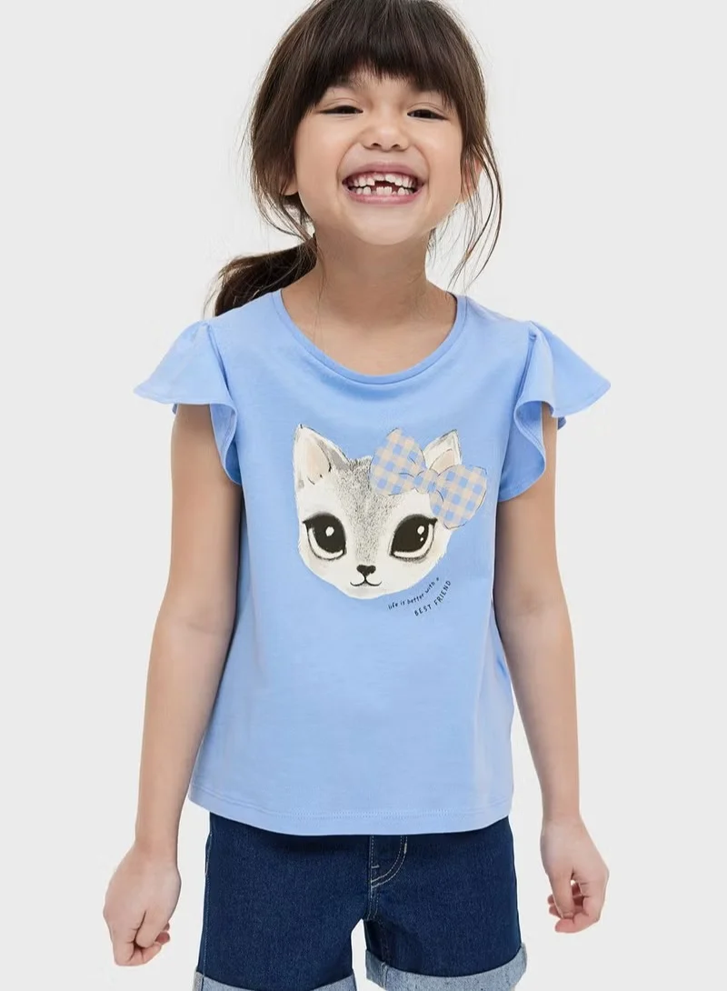 H&M Kids Cat Print Top