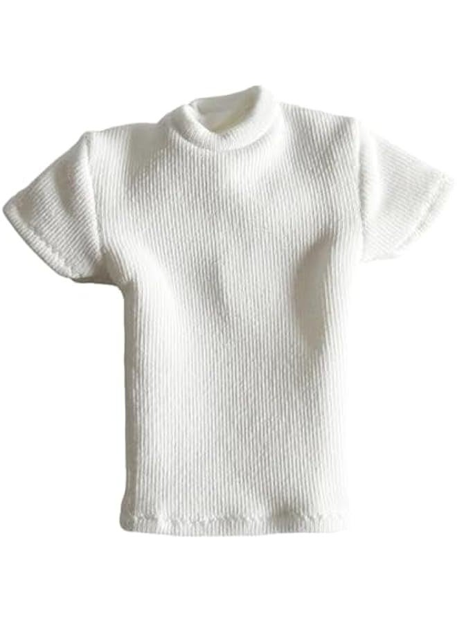 1/12 Scale T Shirt 6'' Action Figure Model Short Sleeve 1/12 Scale, white, Length:5.1cm - Image 1