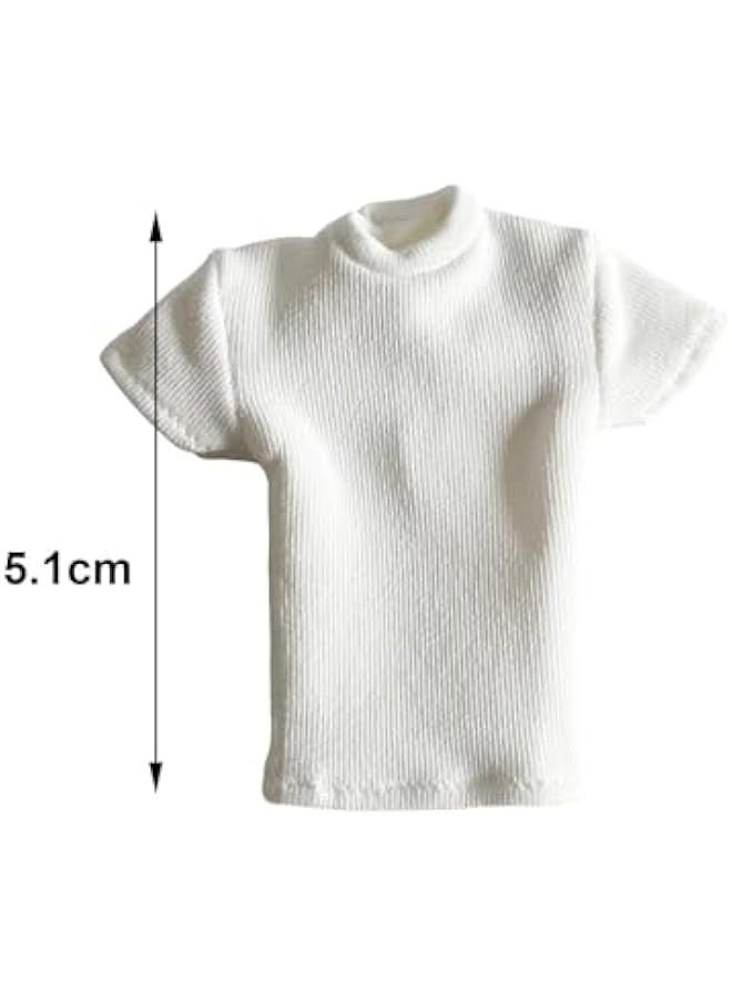 1/12 Scale T Shirt 6'' Action Figure Model Short Sleeve 1/12 Scale, white, Length:5.1cm - Image 3