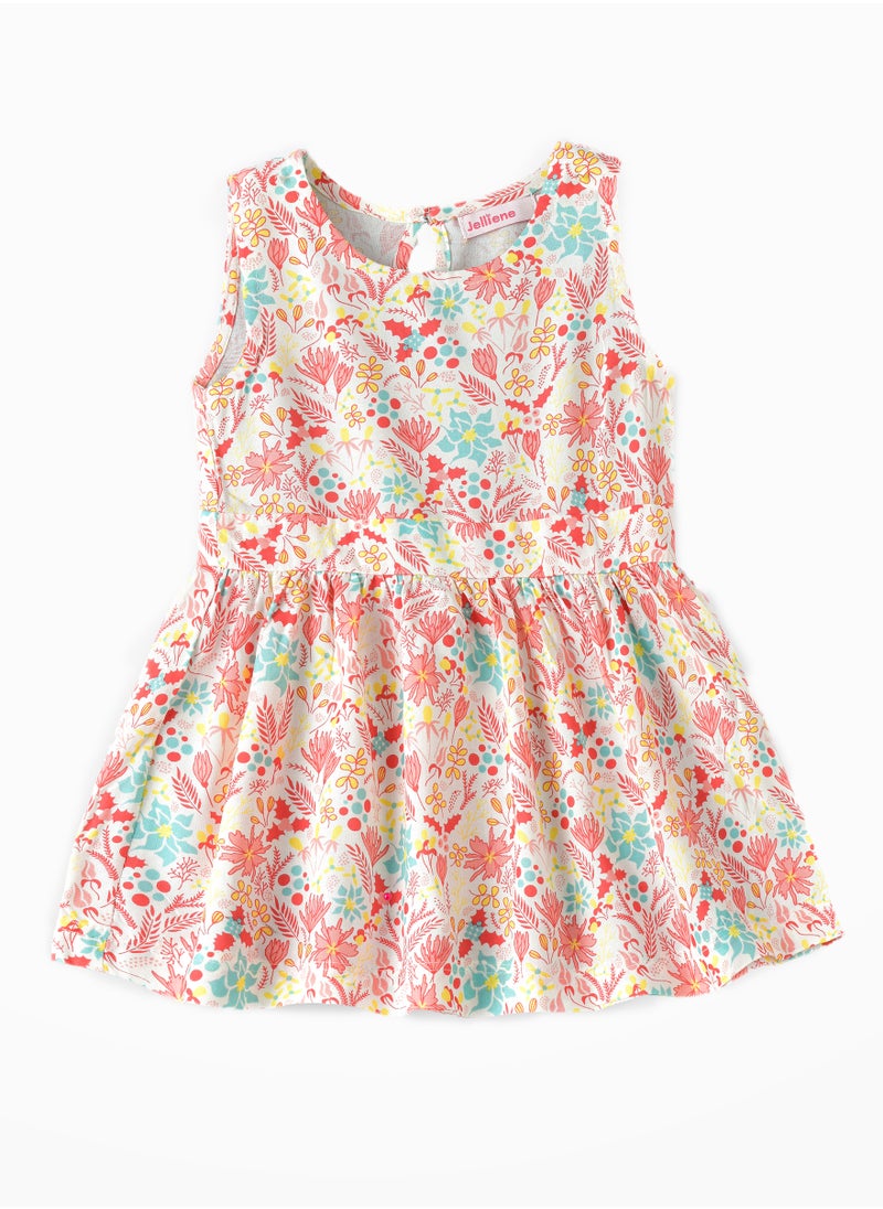 Jelliene Sunny Smiles: Girls' Breezy Woven Dress Comfy Style & Spring Adventures  - Image 1