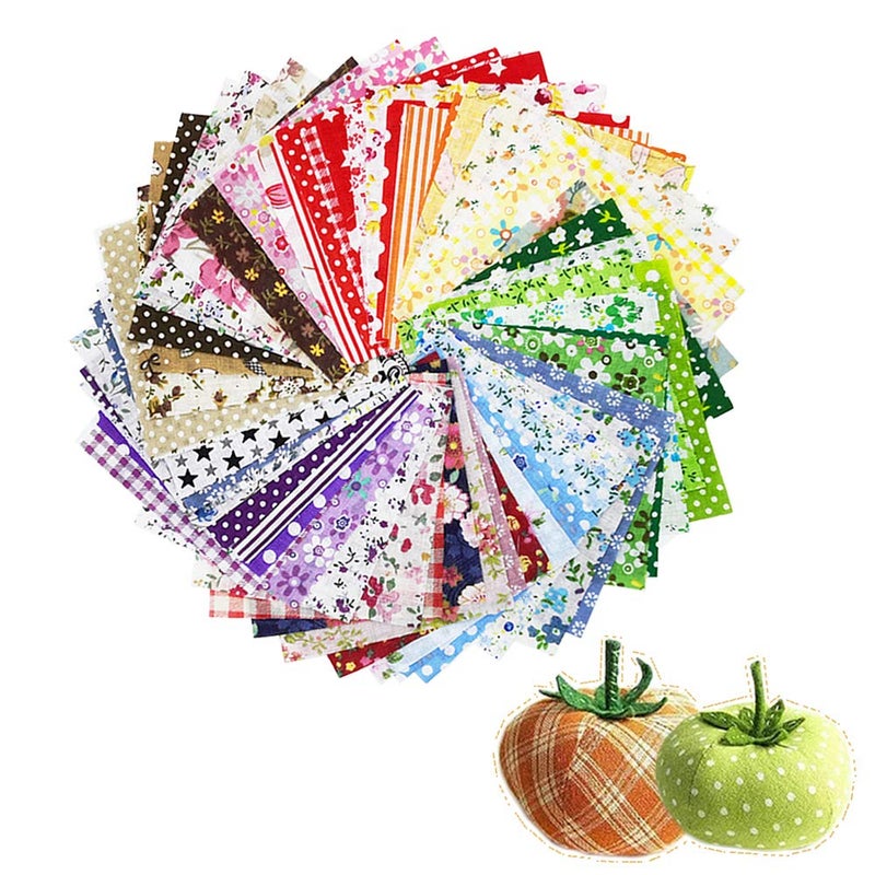 60 Pcs 4 x 410cm x 10cm Assorted Craft Fabric Bundle Squares Patchwork Fabric Sets for DIY Sewing Scrapbooking Quilting Dot Pattern