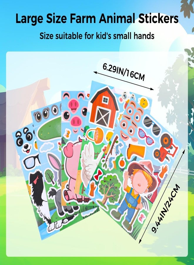 Fyguard 36 Sheets Farm Animal Stickers, Make Your Own Faces Stickers for Kids, Mixed and Match Animal Sticker for Farm Decorations Animals Party Classroom Craft DIY Projects, 9 Designs - Image 3