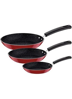 TRAMONTINA 3 Pieces Red Aluminum Frying Pan Set With Interior Starflon Max Pfoa Free Nonstick Coating And Exterior Silicon Coating 20Cm Plus 24Cm Plus 28Cm  - Image 2