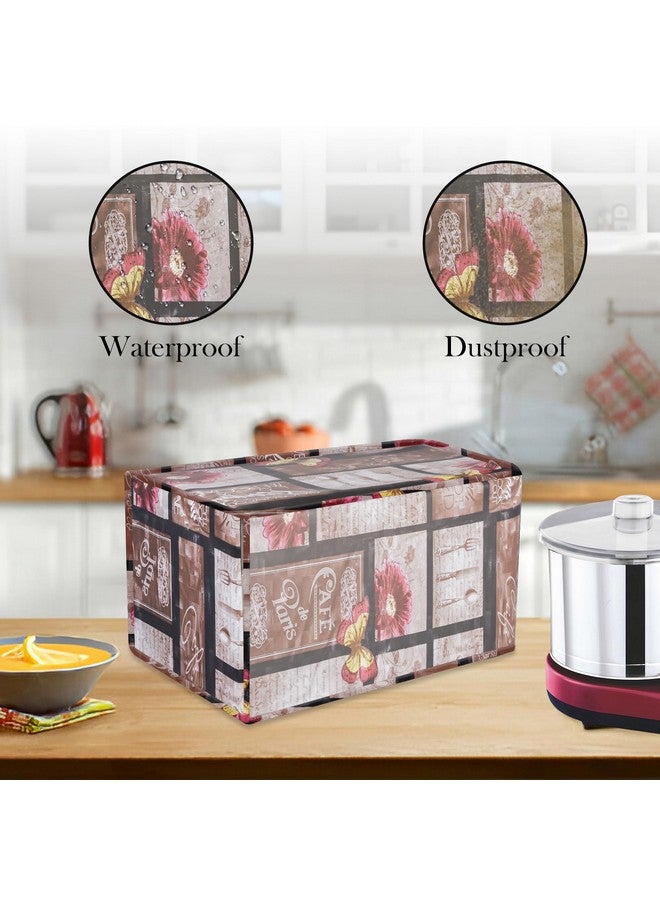 Kuber Industries Grinder Cover | Mixer Grinder Cover | Open Bottom Grinder Cover | Foldable Grinder Cover for Table Top | Waterproof Kitchen Grinder Cover | Kitchen Split | Brown - Image 5