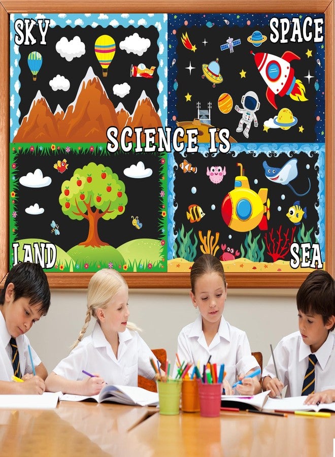 ojustbeok Science Bulletin Board Decorations Science is Everywhere Classroom Bulletin Board Set Sky Space Land Sea Theme Paper Cut Outs for Back to School Classrooms Office Home Decor Wall Door Supplies - Image 4